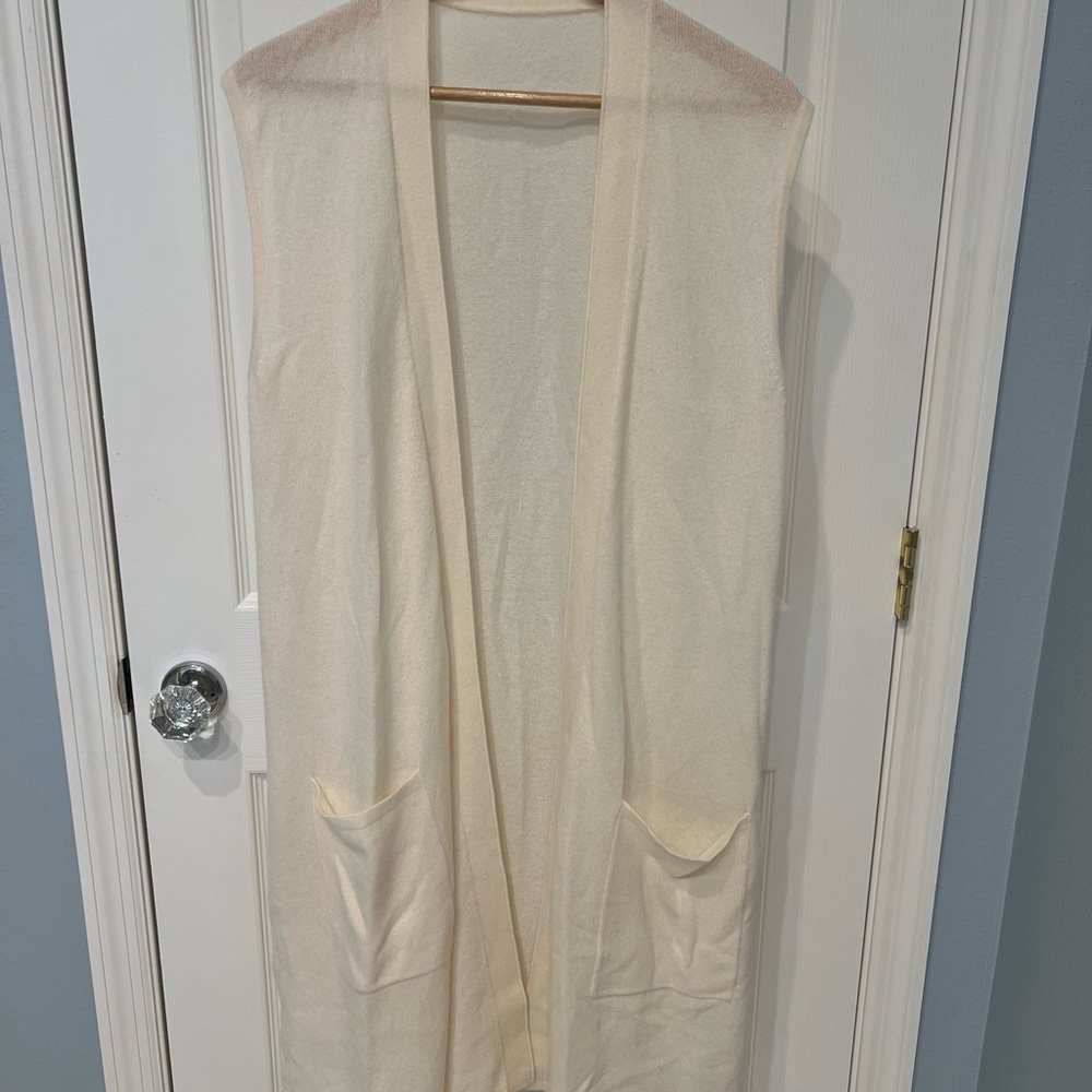 Chic Cream Open Front Vest